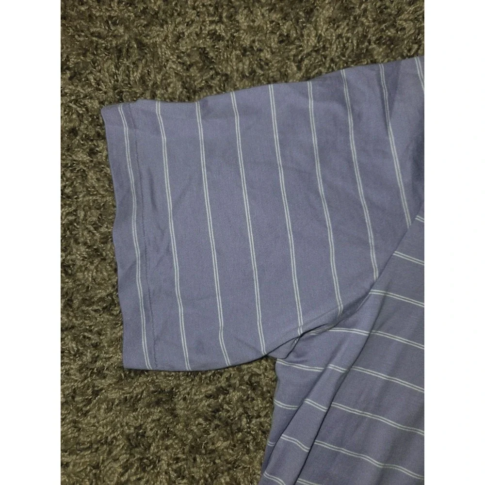 Vintage Polo Ralph Lauren Mens XL Purple Fine Stripe Pima Cotton Top Peru